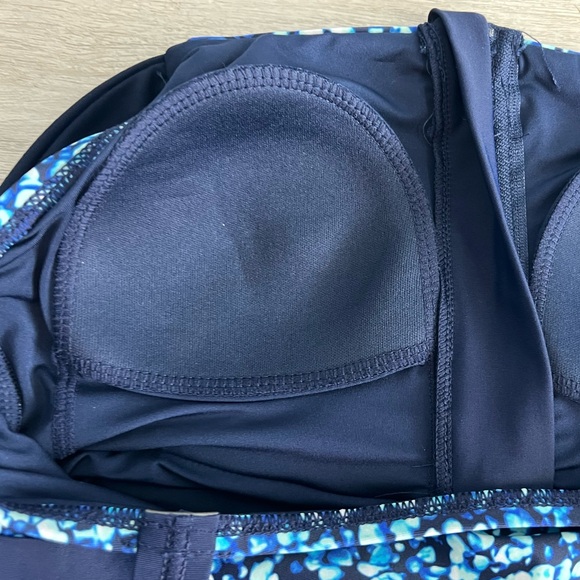 Lands' End Women's Blue Speckled One Piece Swimsuit - Picture 7 of 12